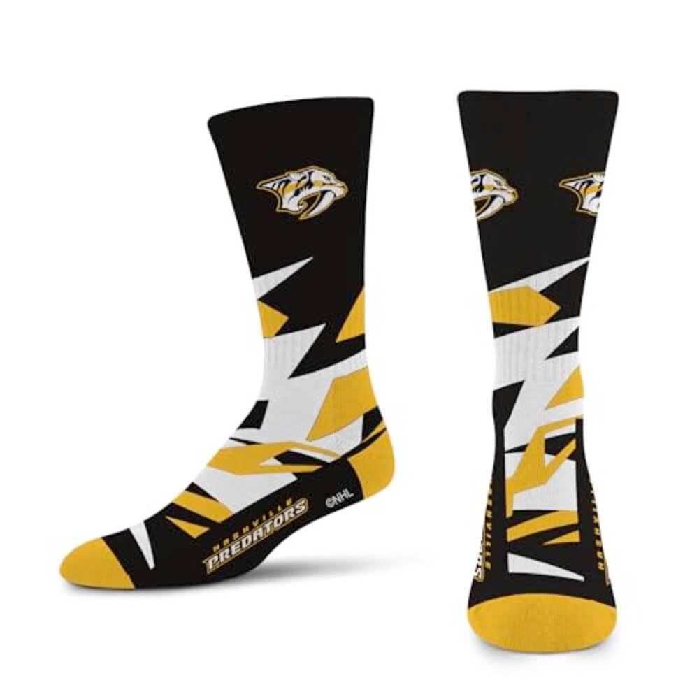 Nashville Predators Shattered Camo Crew Socks (NHL Licensed, Size L)